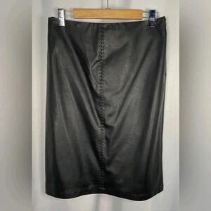 George‎ women’s faux leather midi skirt distressed